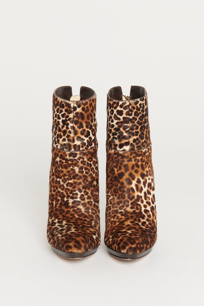 Cheetah Print Pony Style Preowned Stiletto Boots