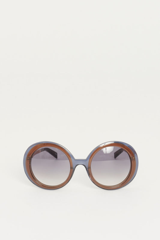 Brown Round Frame Sunglasses