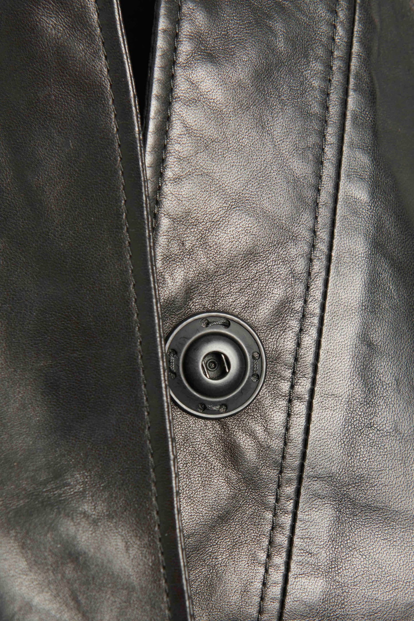Black Leather Knot-Shoulder Peplum Jacket