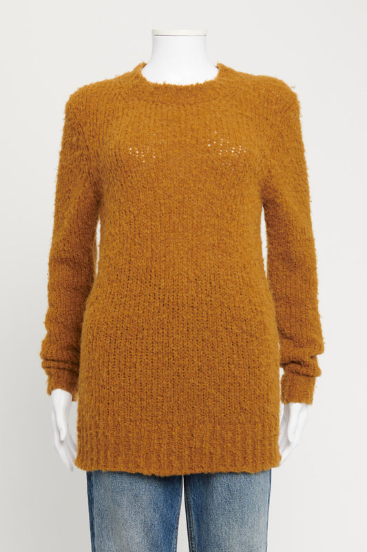 Ochre Textured Wool Preowned Jumper