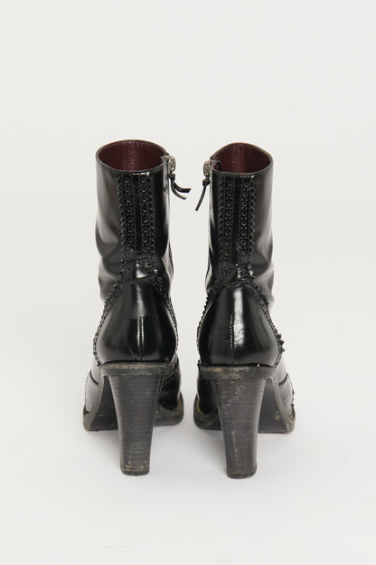 Black Nicolas Ghesquière Leather Preowned Platform Boots