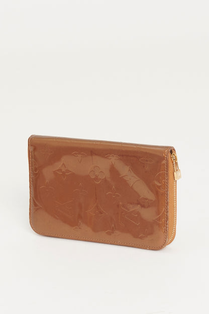 Copper Patent Leather Preowned Zip Wallet
