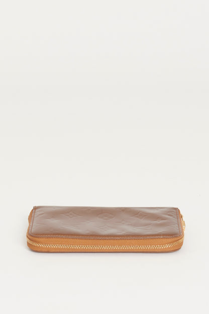 Copper Patent Leather Preowned Zip Wallet