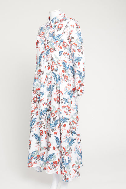 Multicolour Bird Blossom Linen Josianne Dress