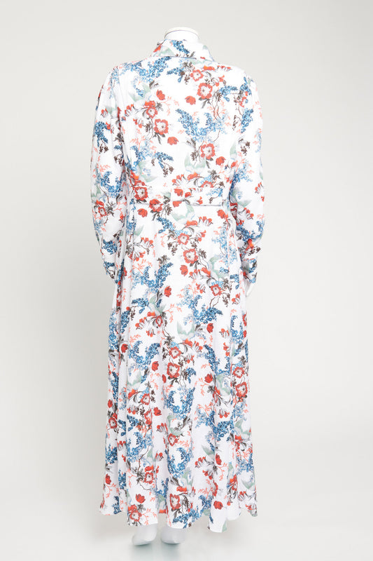 Multicolour Bird Blossom Linen Josianne Dress
