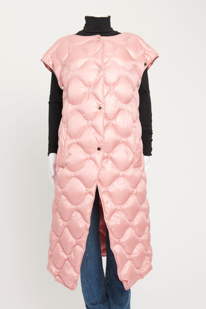 Pink High-Tech Preowned Puffer Coat with Detachable Sleeves