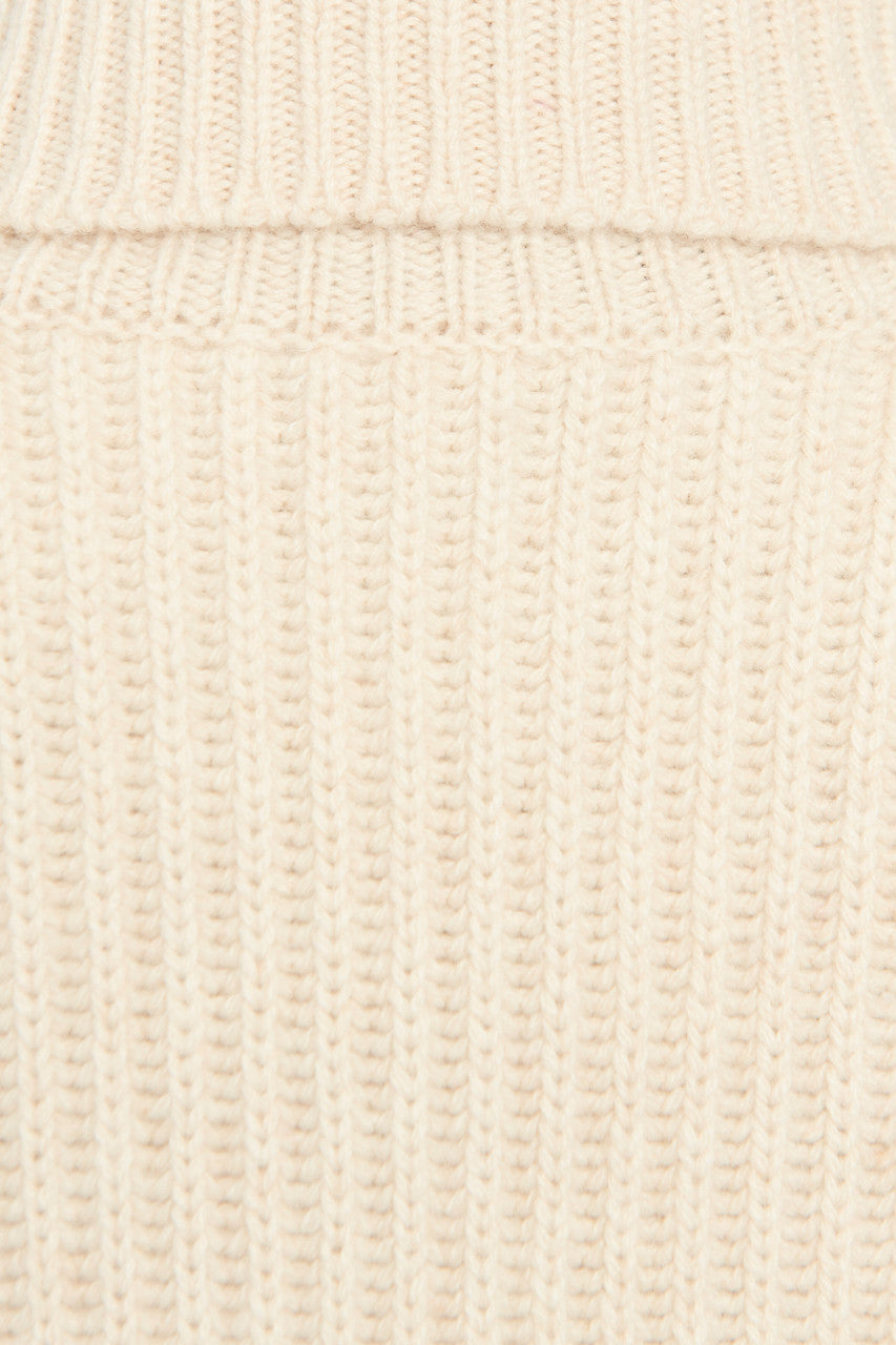 Cream Cashmere Knit Poncho