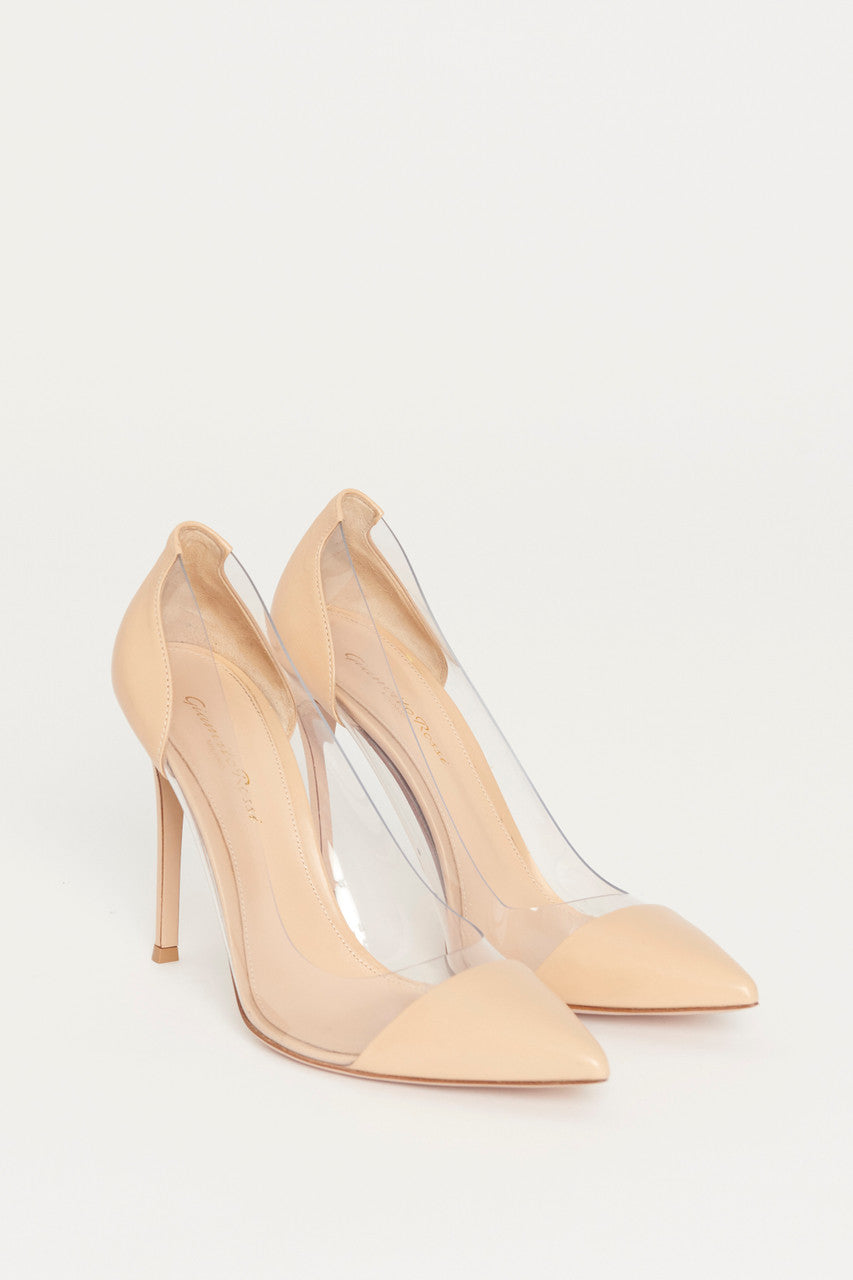 Nude Plexi 100 Leather and PVC Preowned Pumps