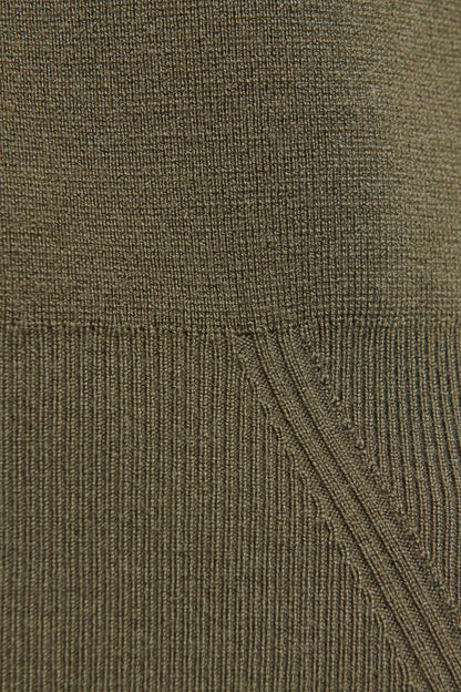 Olive Green Wool Sleeveless Sweater Vest