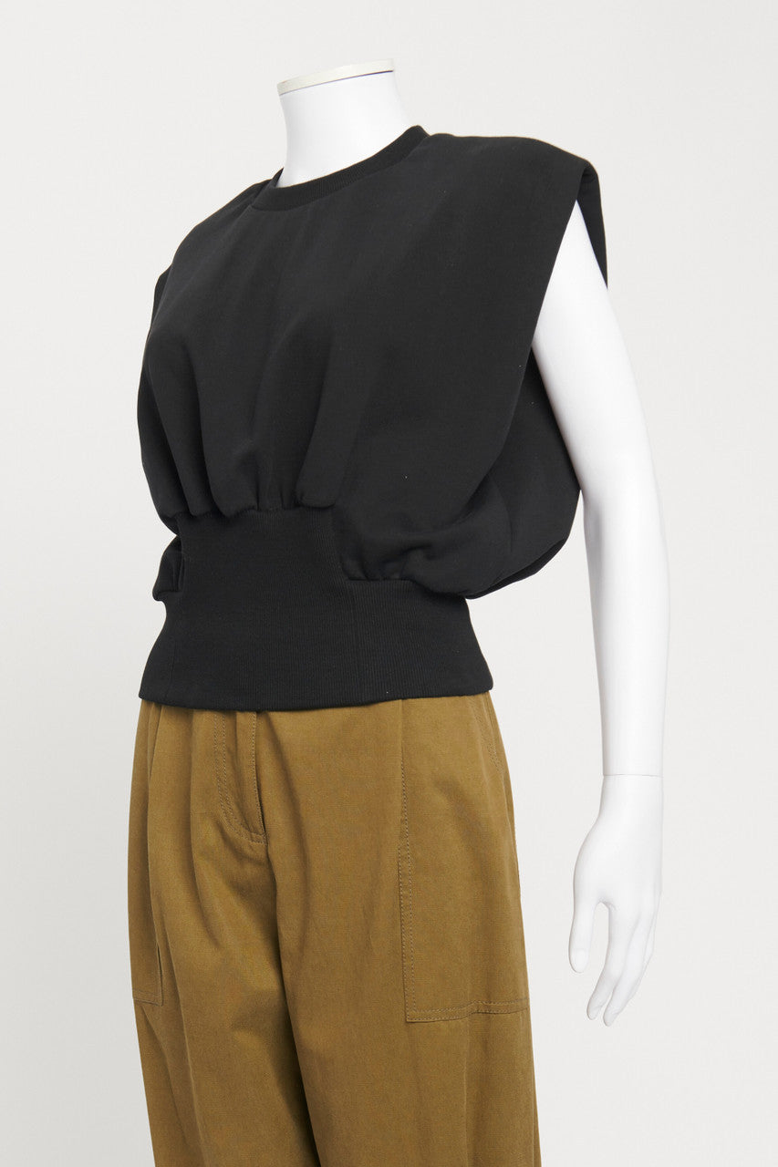 Black Cotton Sleeveless Pull Over Preowned Top