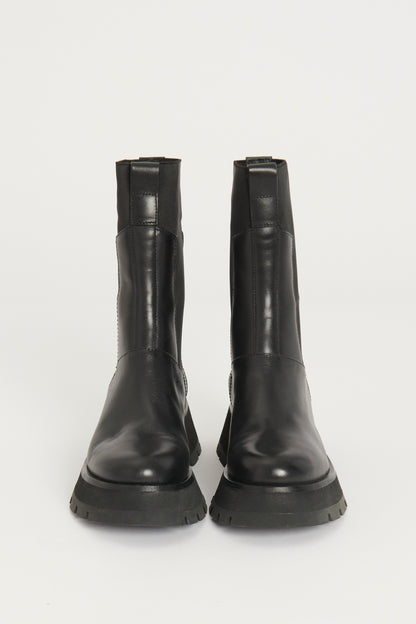Black Kate Lug Sole Preowned Combat Boot