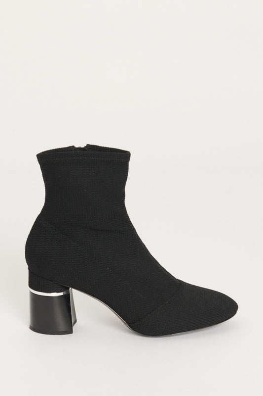 Black Drum Stretch Preowned Ankle Boot