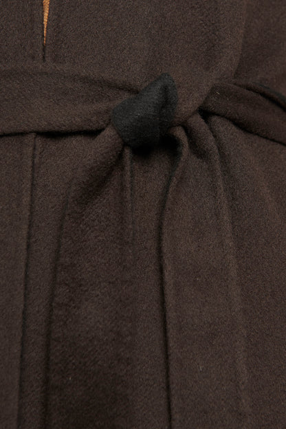 Brown Cashmere Reversible Sleeveless Belted Preowned Cardigan