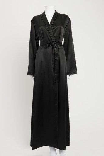 Black Silk Long Preowned Robe
