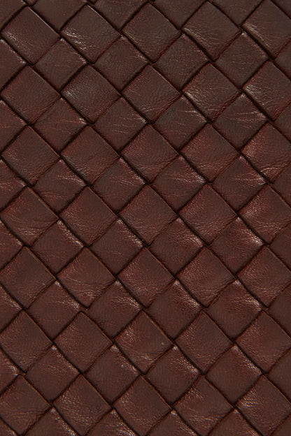 Brown Leather Intrecciato Preowned Shoulder Bag