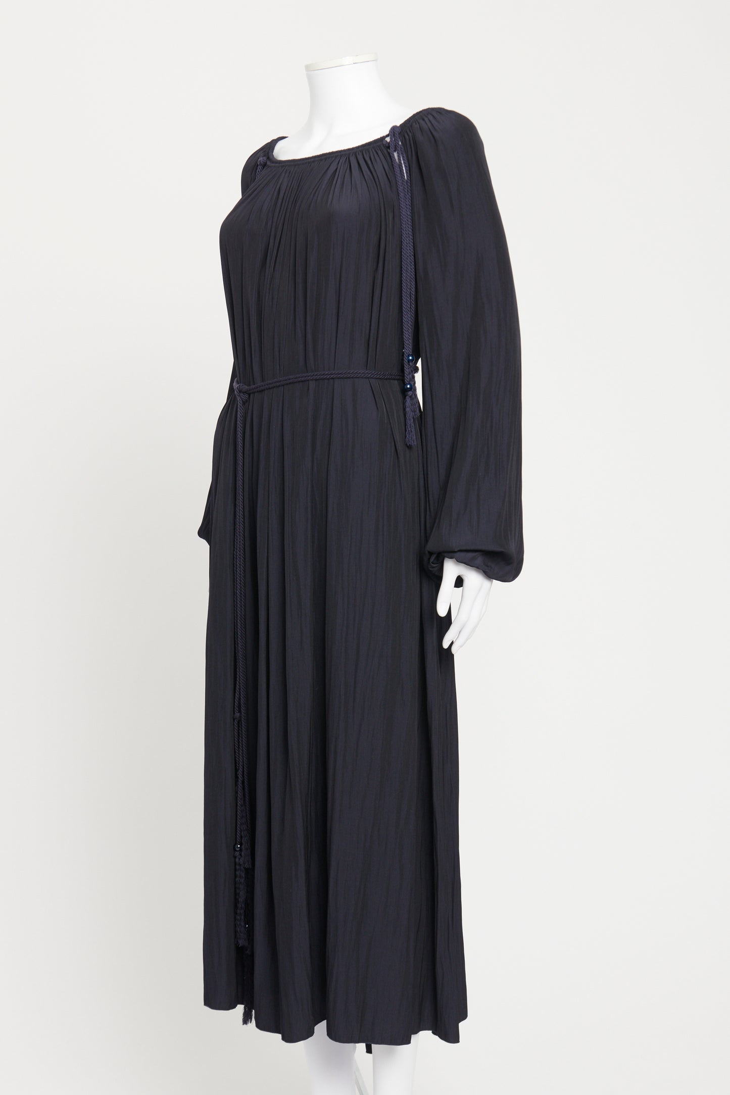 Pre-Fall 2016 Navy Blue Pleated Preowned Maxi Dress
