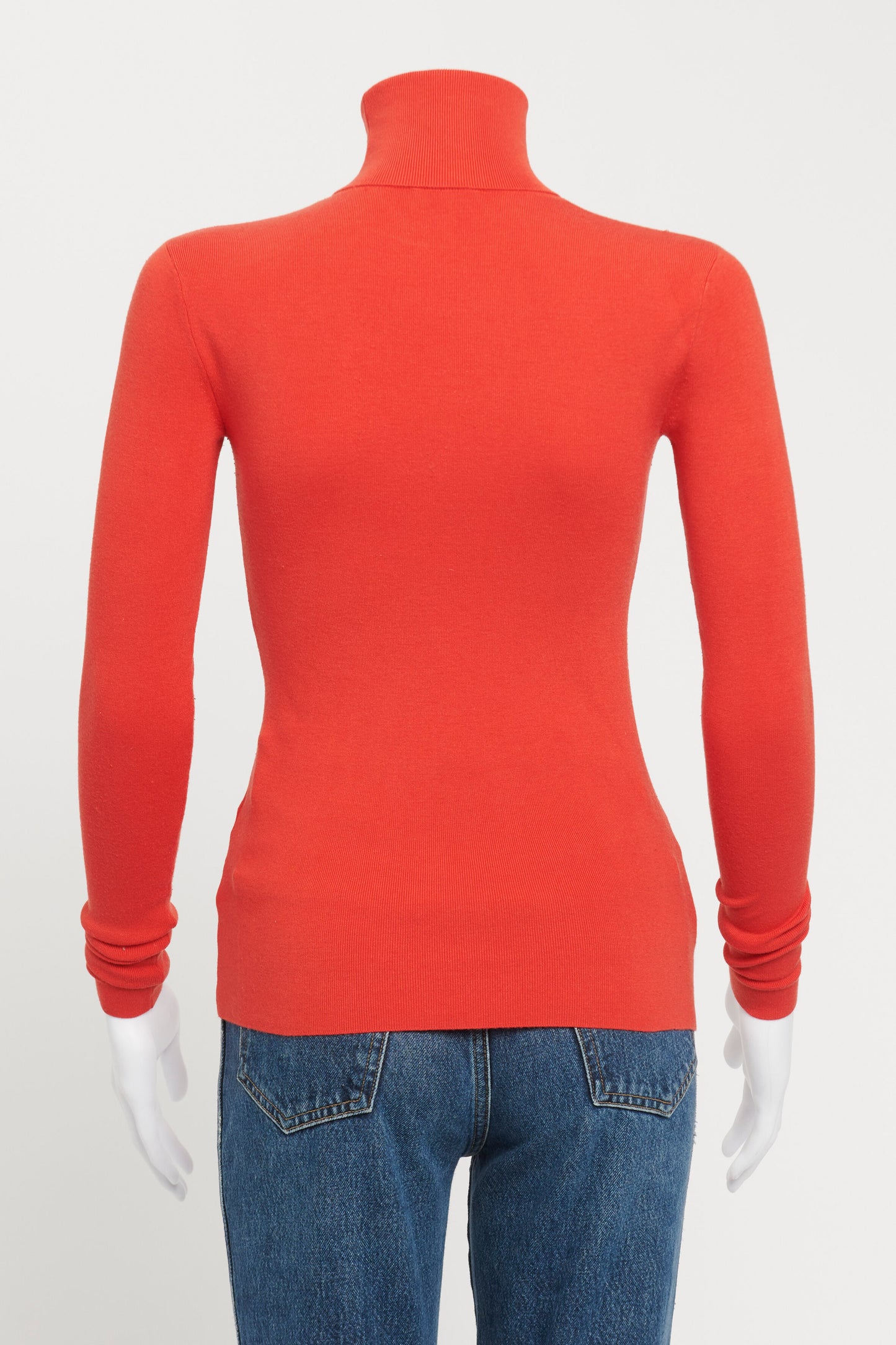 Red Silk Knit Roll Neck Preowned Sweater