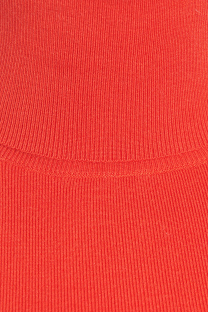 Red Silk Knit Roll Neck Preowned Sweater