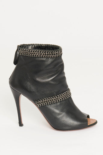 Metallic peep toe on sale booties