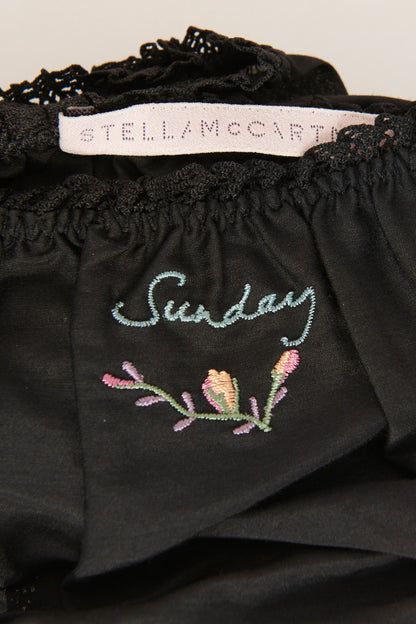 Black Cotton and Silk Days of the Week Knickers