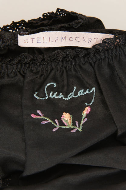 Black Cotton and Silk Days of the Week Knickers