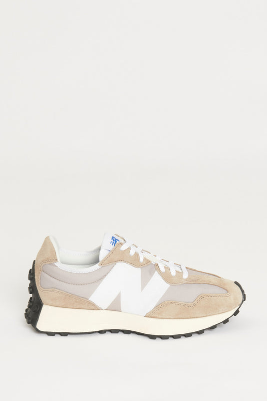 Beige and White Suede Nylon Preowned Trainers