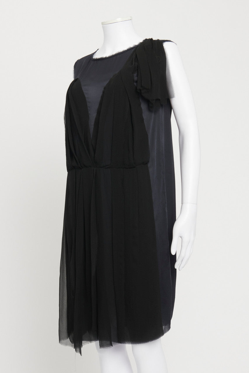 Spring 2007 Navy and Black Silk Shift Preowned Dress