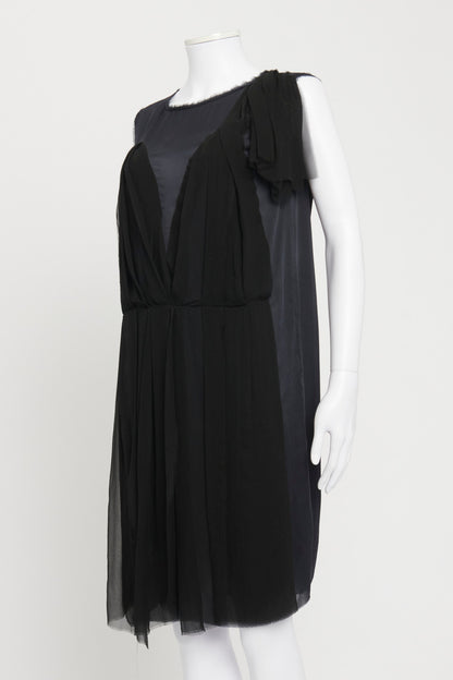 Spring 2007 Navy and Black Silk Shift Preowned Dress