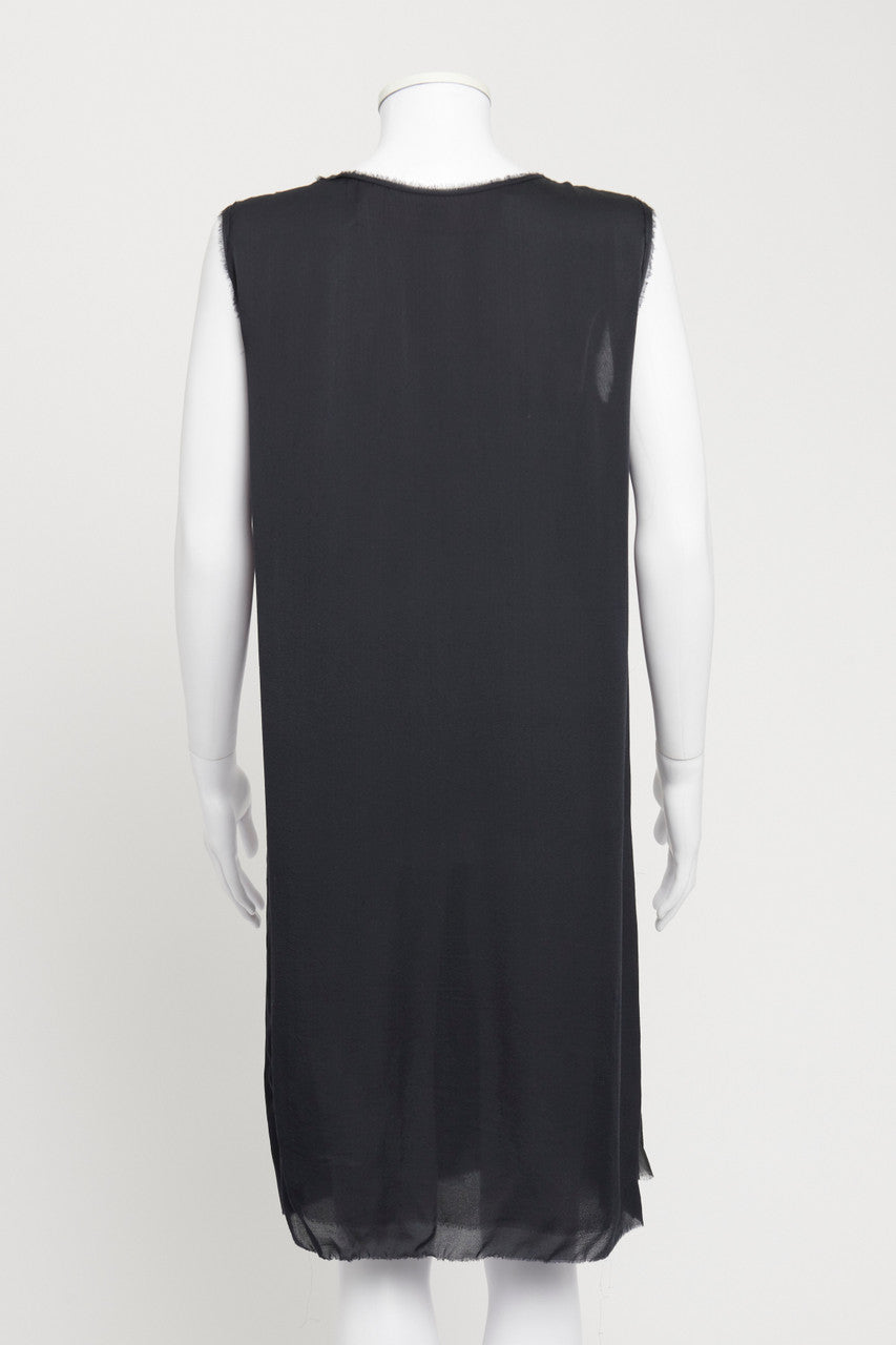 Spring 2007 Navy and Black Silk Shift Preowned Dress