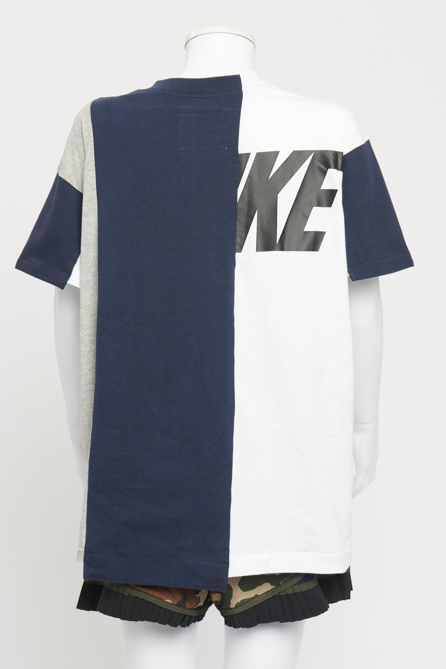 Navy, Grey and White Cotton Hybrid Preowned T-Shirt