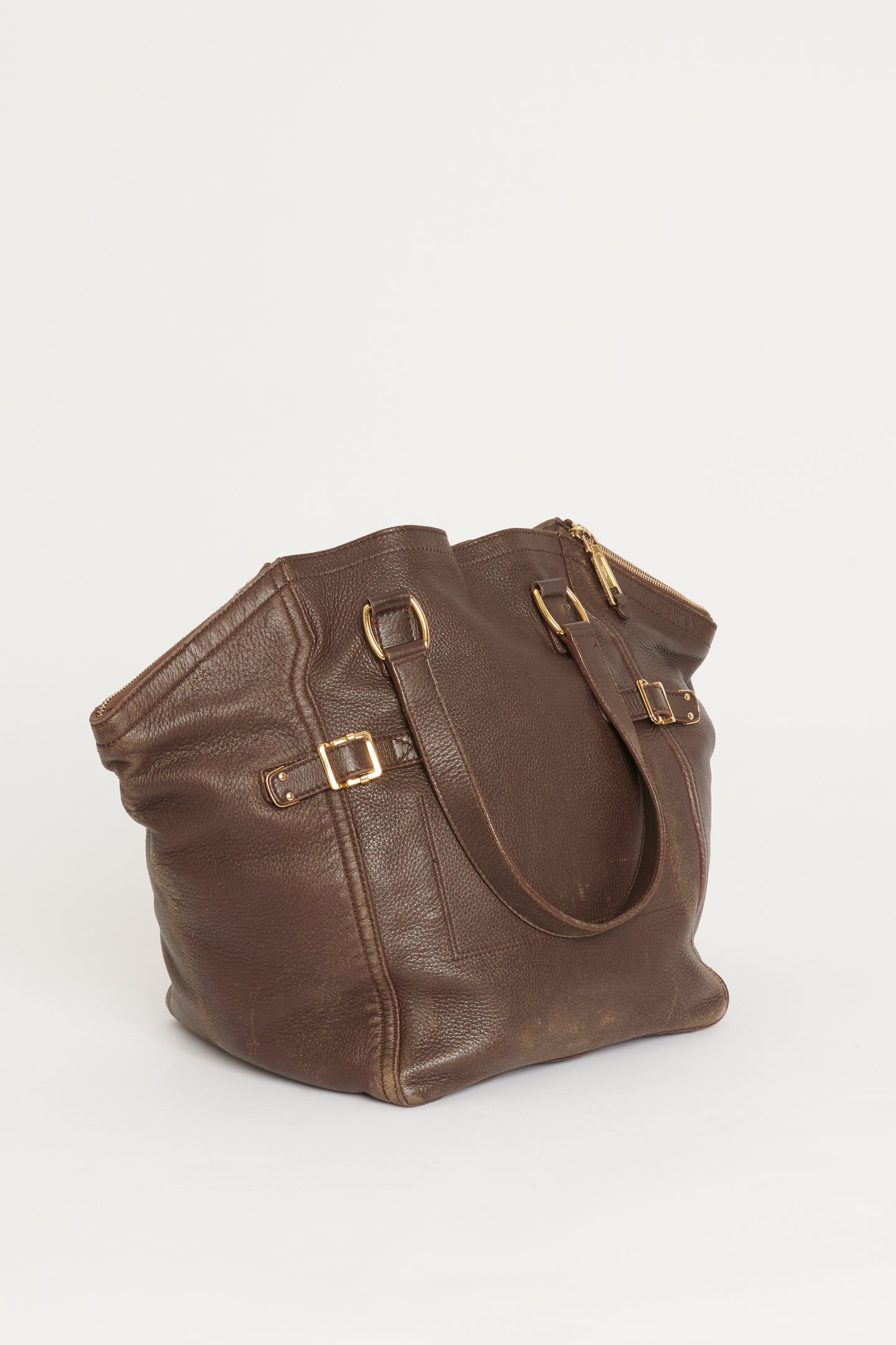 Brown Leather Downtown Preowned Handbag