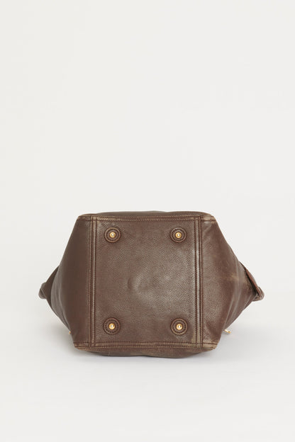 Brown Leather Downtown Preowned Handbag