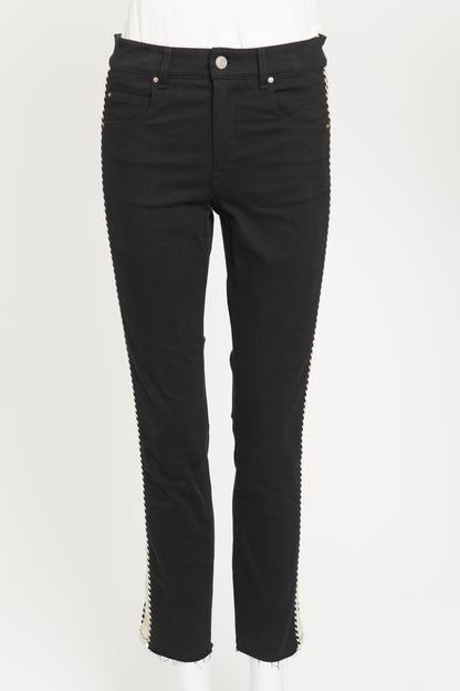 Black Side Stripe Preowned Skinny Jeans