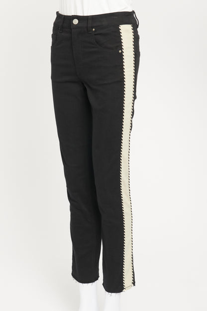 Black Side Stripe Preowned Skinny Jeans