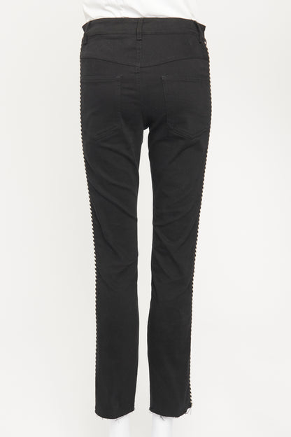 Black Side Stripe Preowned Skinny Jeans