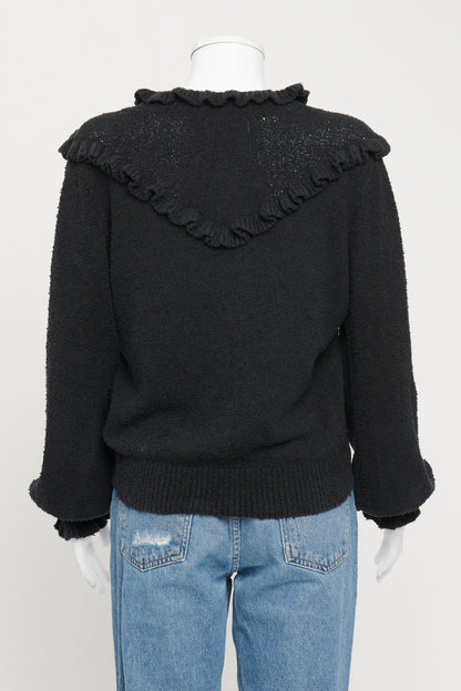 Black Cotton Frilled Preowned Jumper