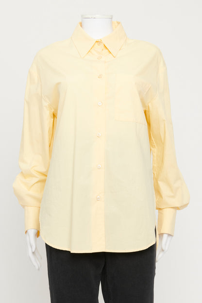 Yellow Organic Cotton Oversized Preowned Shirt