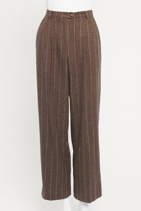 Brown Wool Blend Preowned Trousers