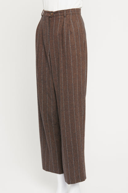 Brown Wool Blend Preowned Trousers