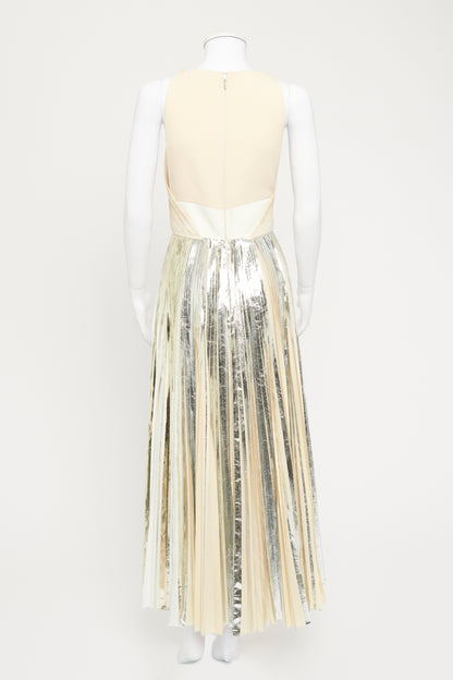 Spring 2014 Runway Cream and Gold Lamé Preowned Dress