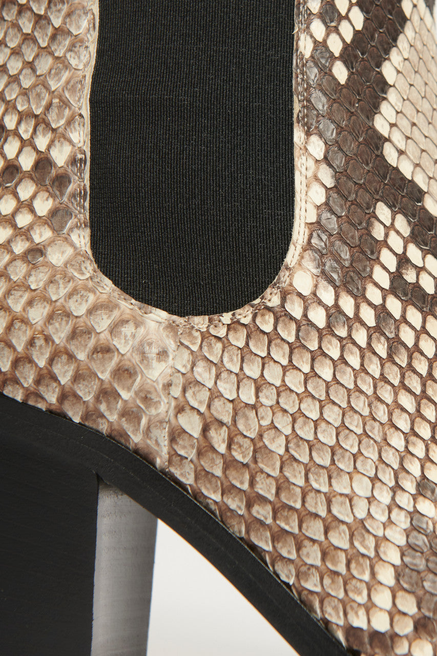 Natural Python Skin Leather Romney Preowned Ankle Boots