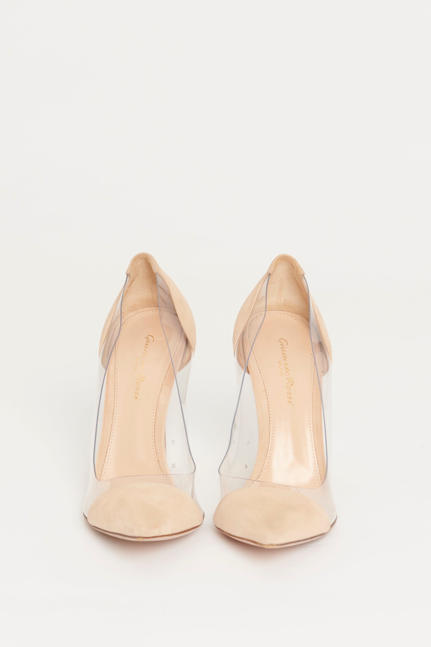 Nude Plexi Leather and PVC Preowned Pumps