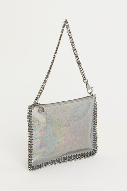 Holographic Faux Leather Falabella Preowned Zip Pouch