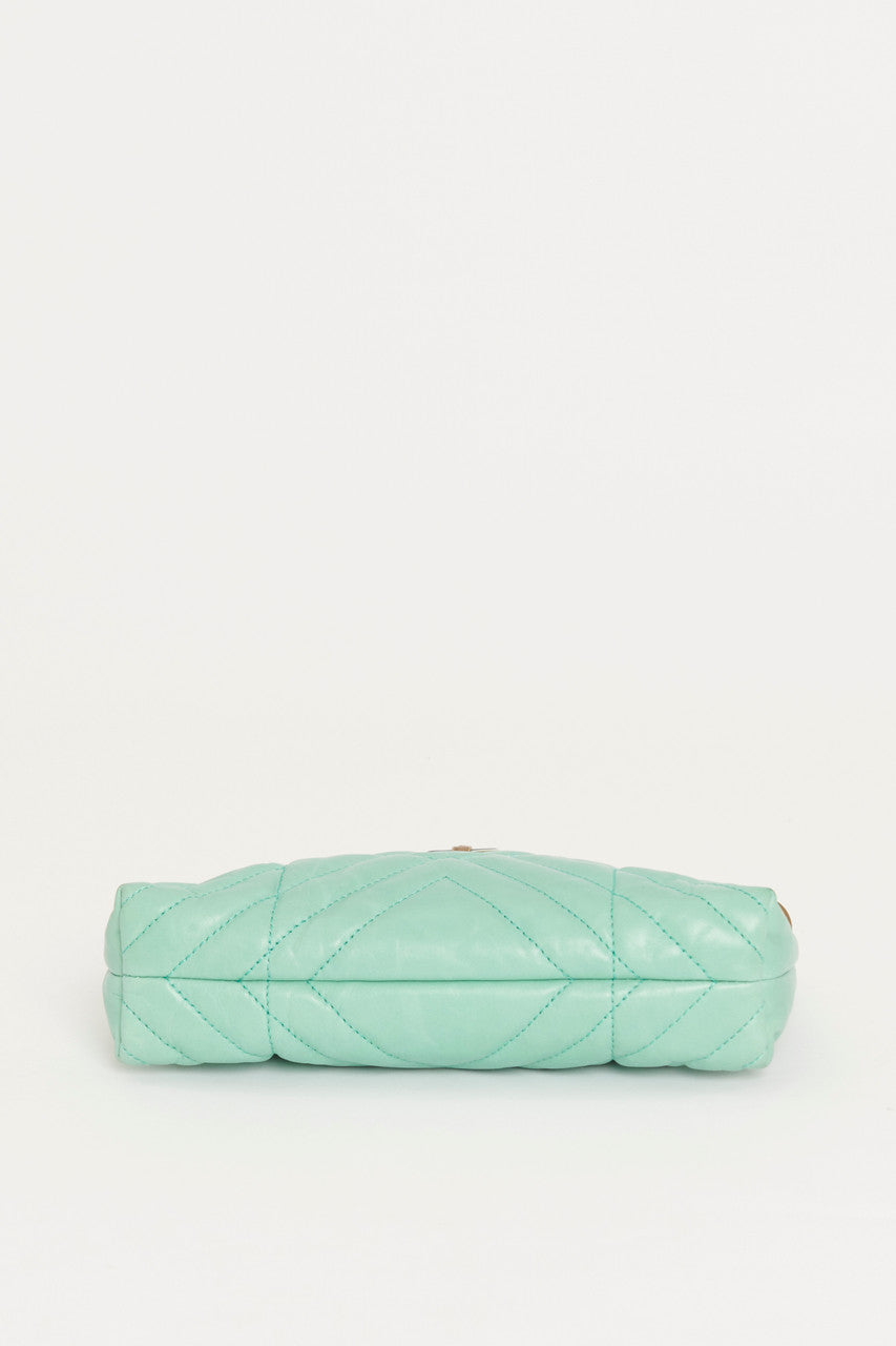 Aquamarine Quilted Preowned Crossbody Bag