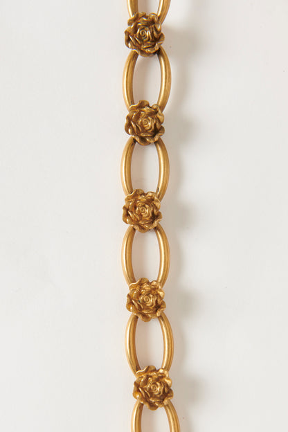 Gold Jacquard Embellished Preowned Shoulder Bag