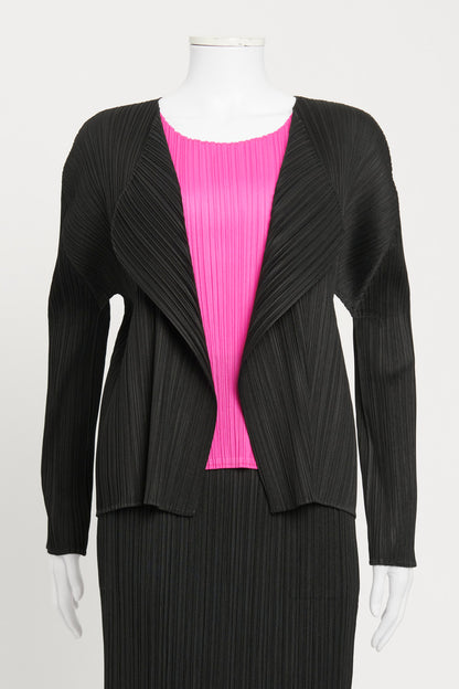 Black Pleated Preowned Jersey Jacket