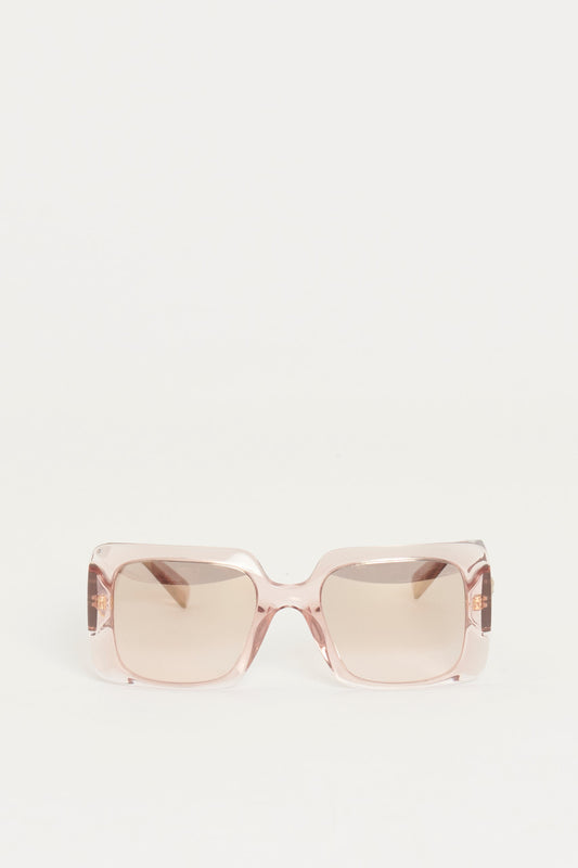 Transparent Pink 4405 53394E Preowned Squared Sunglasses