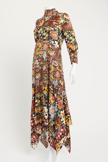Floral Silk Empire Waist Preowned Maxi Dress