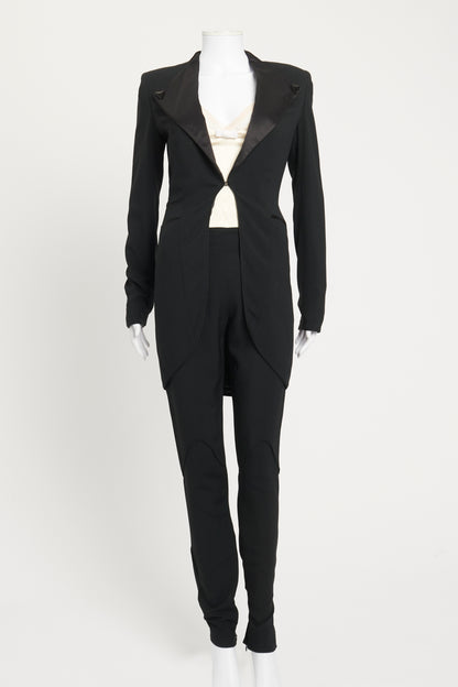 Navy Blue Embellished Preowned Trouser Suit