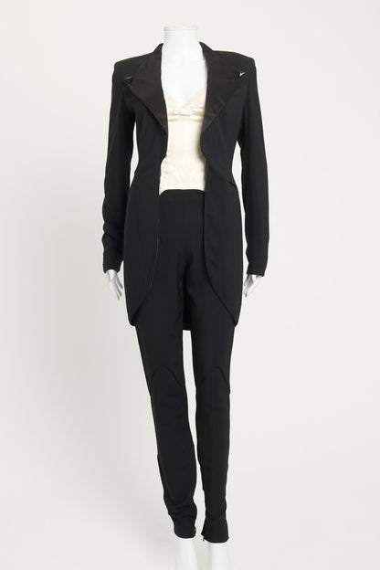 Navy Blue Embellished Preowned Trouser Suit